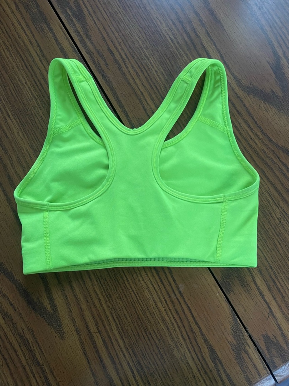 Nike Bright Lime Racerback Sports Bra with Swoosh - Picture 2 of 4